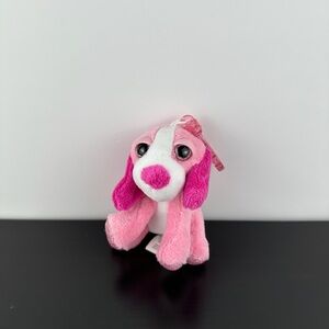 Russ Berrie Rare Lil Peepers Sophia Pink Puppy Dog Keychain Clip 4” Plush Peeper